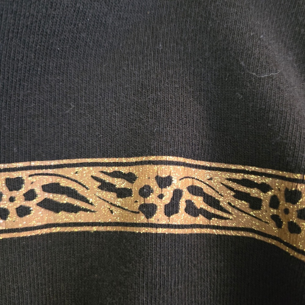 Wrangler Womens XL Black Untamed Horse Graphic Long Sleeve Lace Up Side Top Fun - Picture 7 of 7
